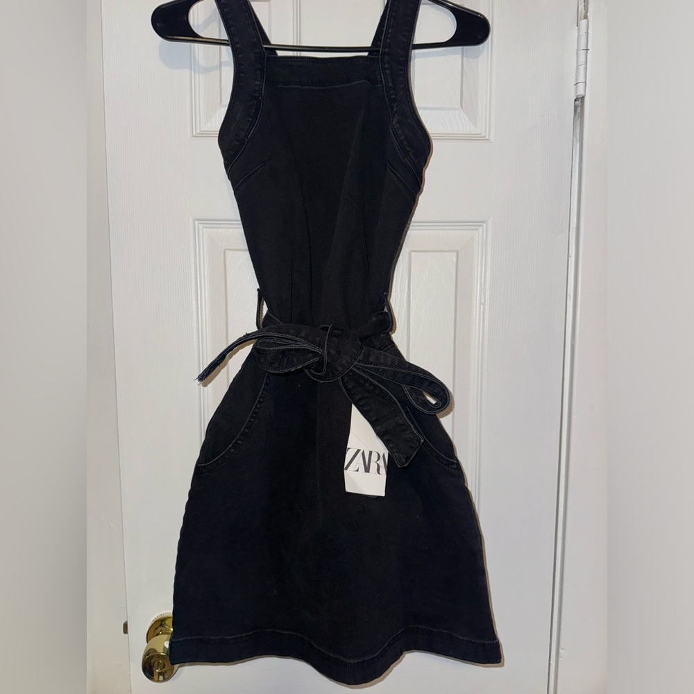 Zara Black Denim Dress - Picture 3 of 8